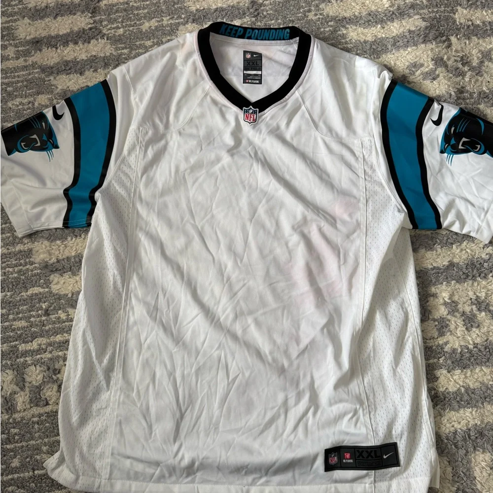 Nike Men's Panthers White and Blue Carolina NFL TEAM Jersey - Picture 1 of 3